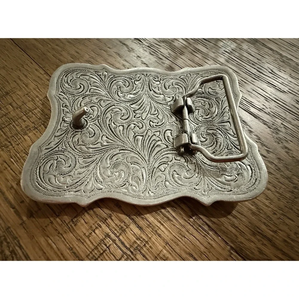 Blazin Roxx Scrolling Cross Filigree Western Belt Buckle Antique Silver